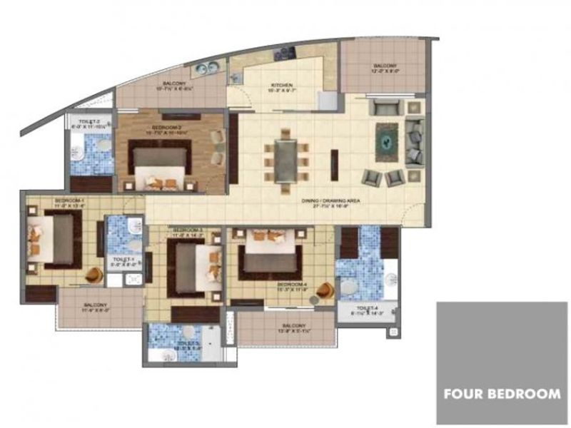 Maya Garden City — 4 BHK Floor Plan thumbnail