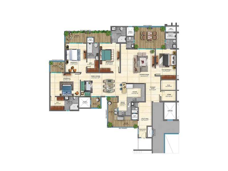 Marbella Grand Mohali — 4 BHK Floor Plan thumbnail