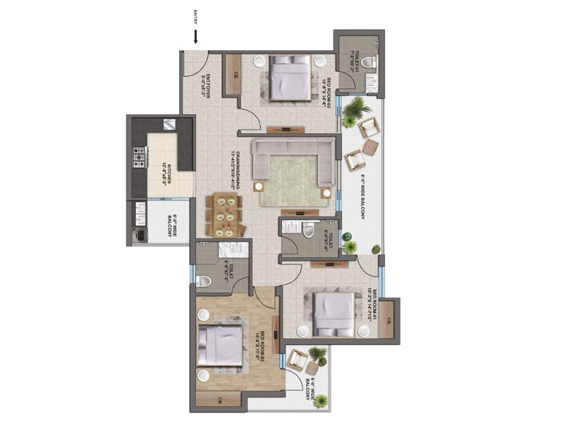 The Zirk — 3 BHK Floor Plan thumbnail