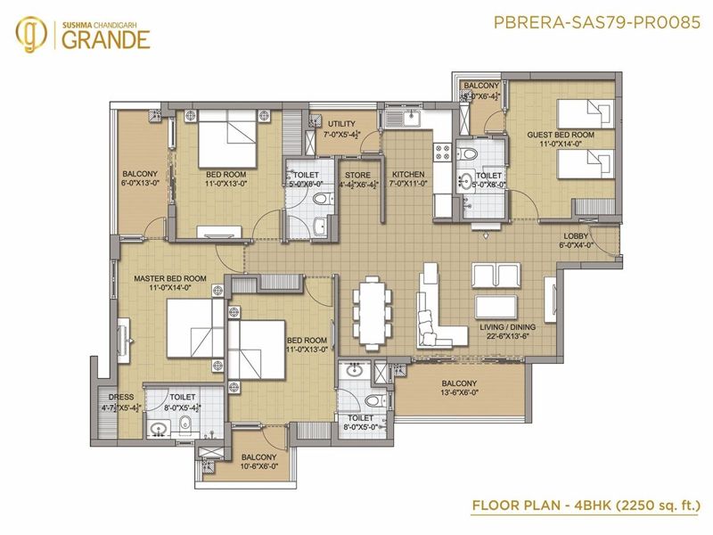 Sushma Grande — 4 BHK Floor Plan thumbnail