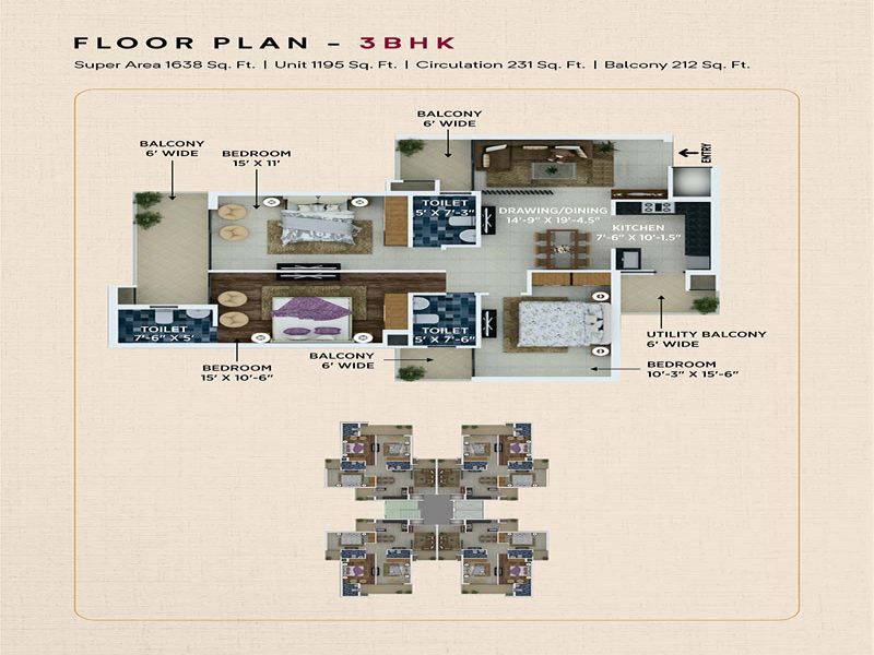 El Spazia — 3 BHK Floor Plan thumbnail
