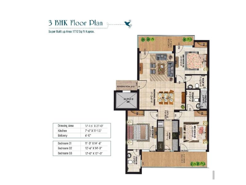 Beliston Avenue — 3 BHK Floor Plan thumbnail
