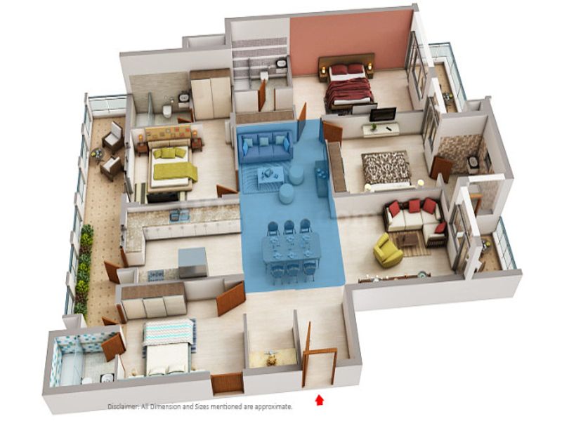 Exotic Grandeur — 3 BHK Floor Plan thumbnail