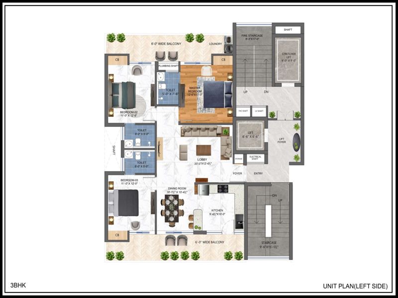 Rosero Elena — 3 BHK Floor Plan thumbnail