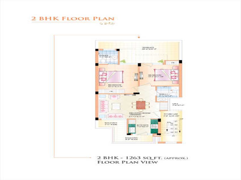 Urban Vatika — 2 BHK Floor Plan thumbnail