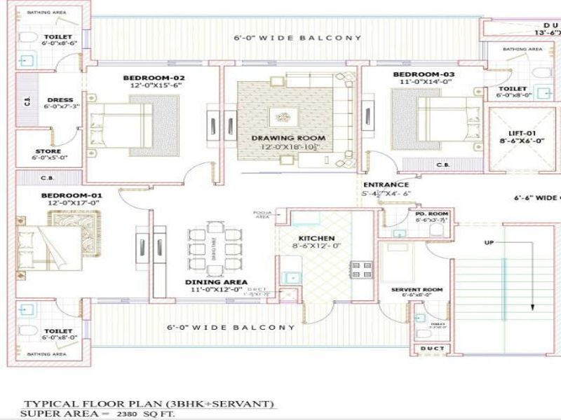 The Lutyens — 4 BHK Floor Plan thumbnail