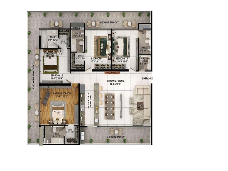 Sky Touch — 4 BHK Floor Plan thumbnail
