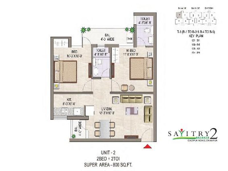 Savitry Greens — 2 BHK Floor Plan thumbnail