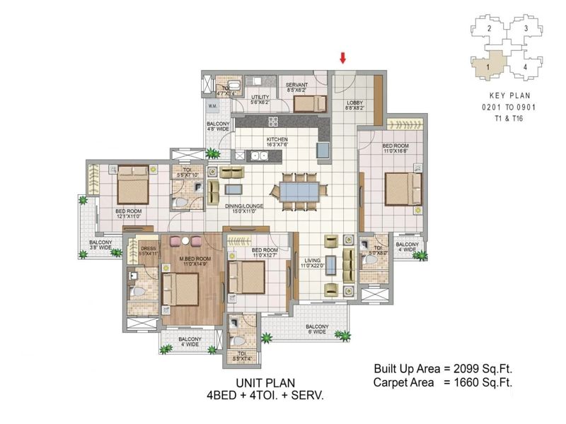 Savitry Greens — 4 BHK Floor Plan thumbnail