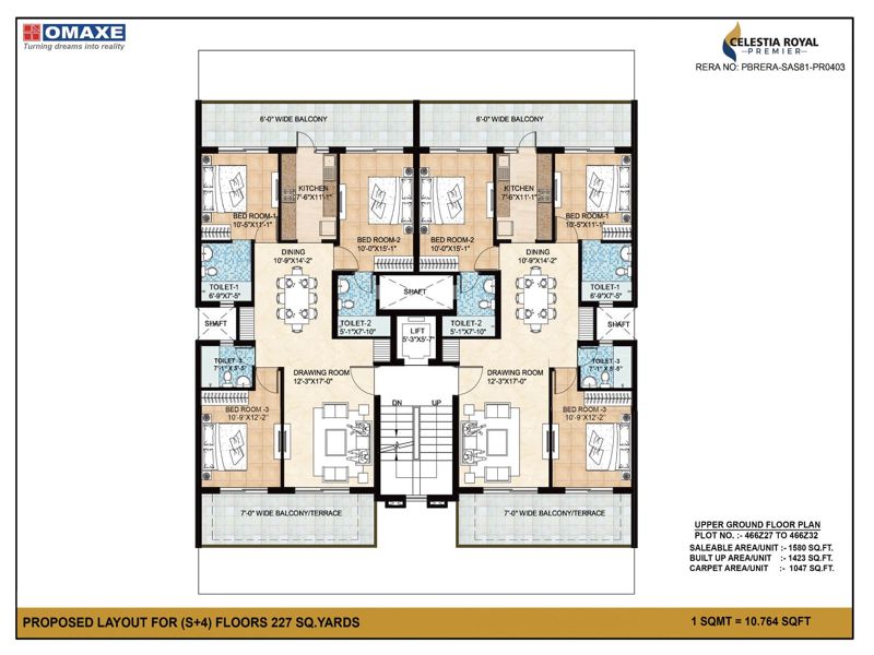 Celestia Royal Premier — 3 BHK Floor Plan thumbnail