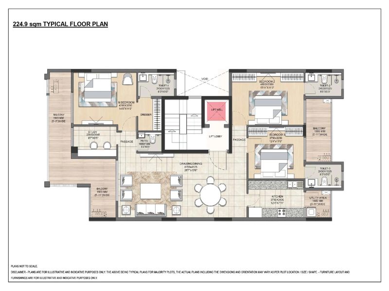 The Valley Gardens — 3 BHK Floor Plan thumbnail