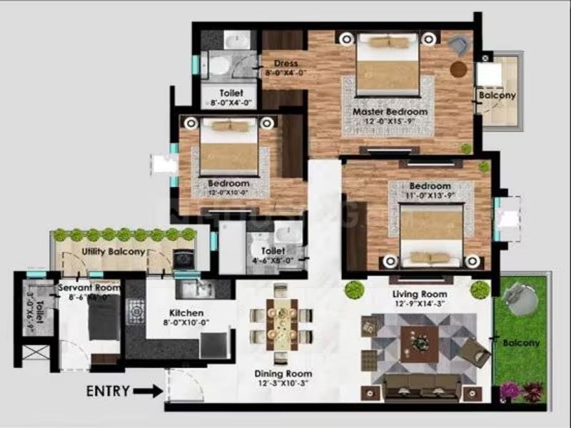 One Rise — 3 BHK Floor Plan thumbnail