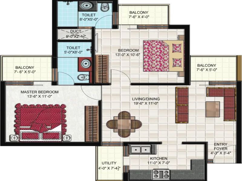 Gillco Parkhills — 2 BHK Floor Plan thumbnail