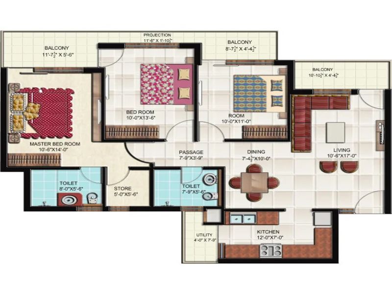 Gillco Parkhills — 3 BHK Floor Plan thumbnail