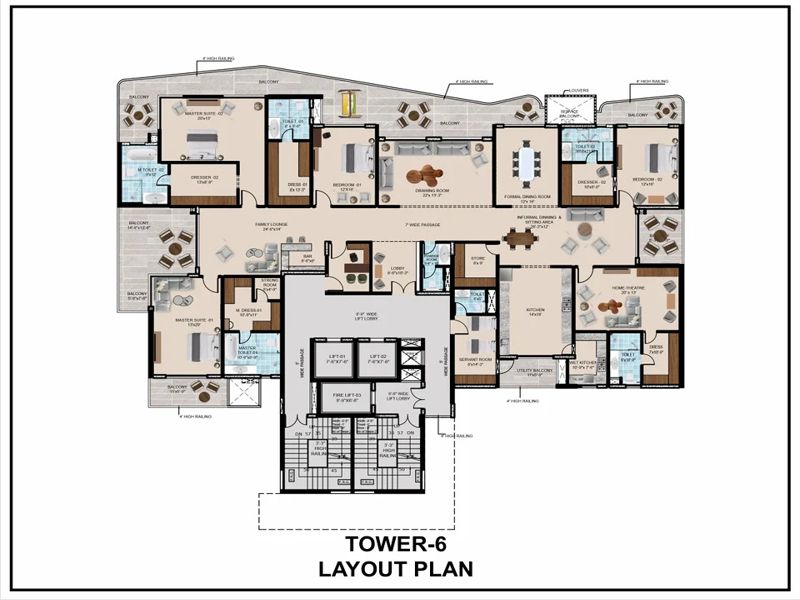The Tiara — 5 BHK Floor Plan thumbnail