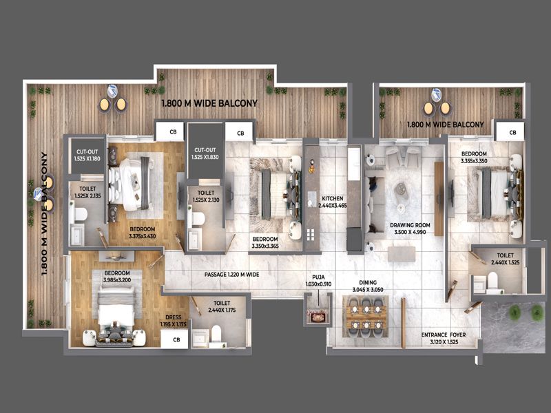 The Crest Hills — 4 BHK Floor Plan thumbnail