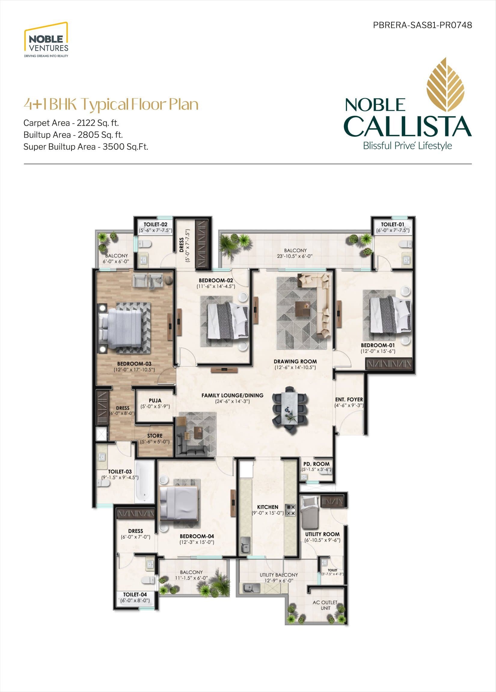 Noble Callista — 4 BHK Floor Plan thumbnail