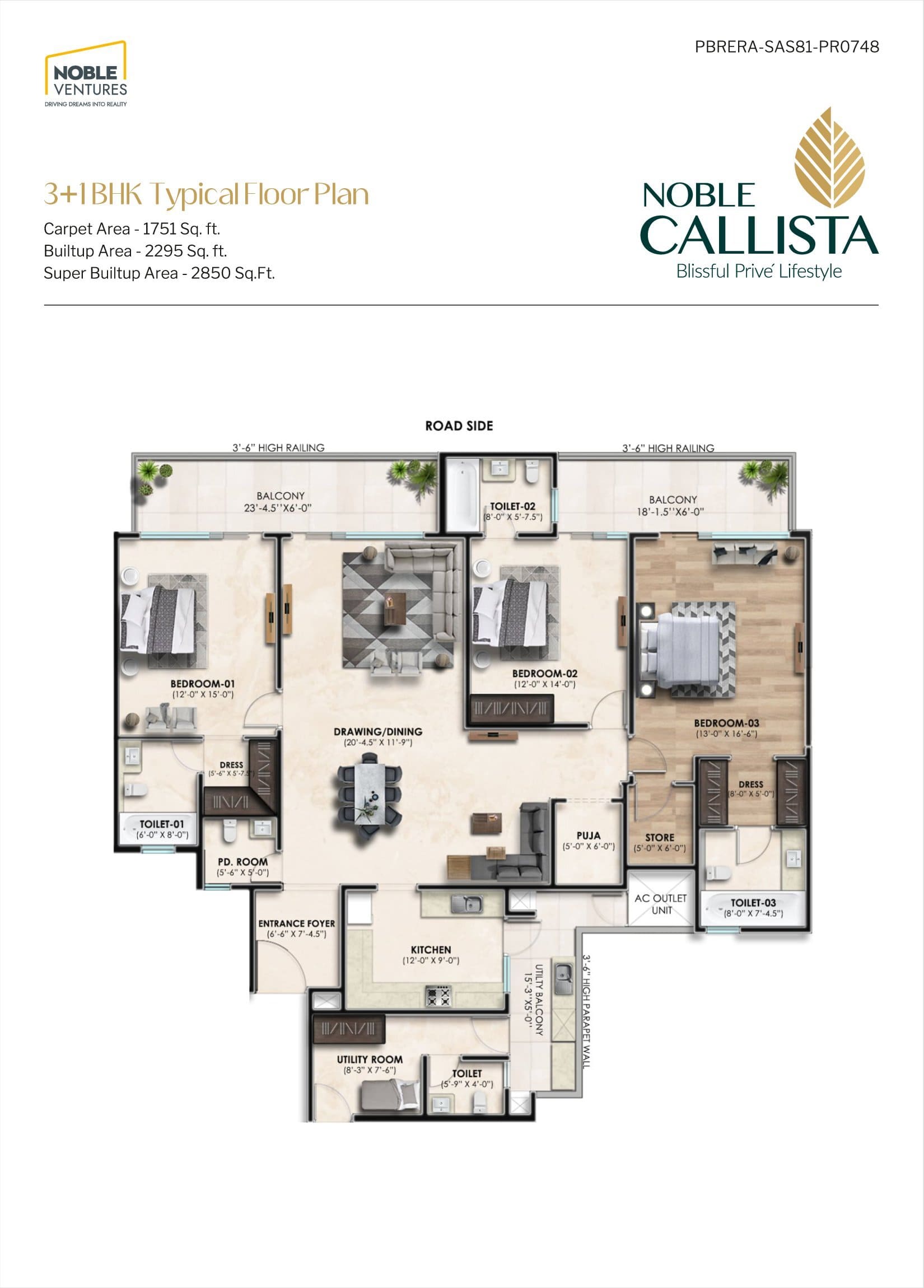 Noble Callista — 3 BHK Floor Plan thumbnail