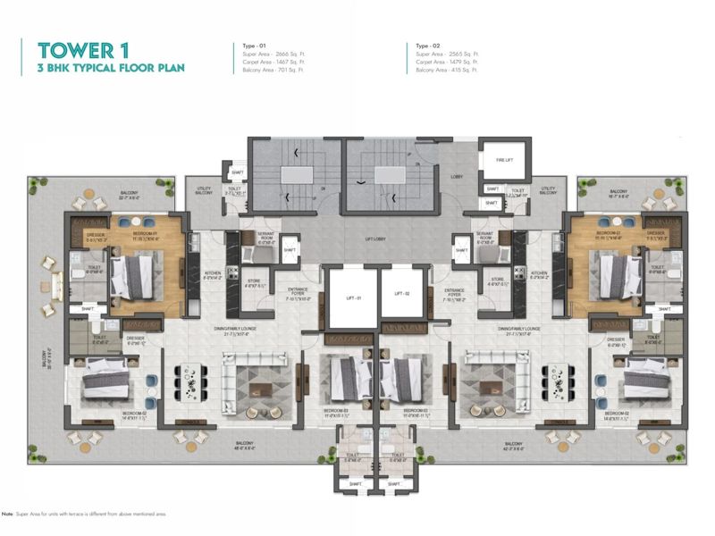 Jubilee Vallum — 3 BHK Floor Plan thumbnail