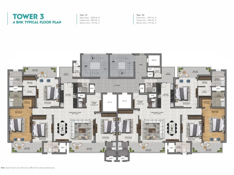 Jubilee Vallum — 4 BHK Floor Plan thumbnail