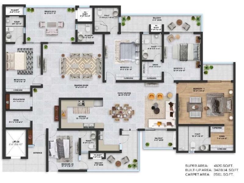 Marbella Royce — 5 BHK Floor Plan thumbnail