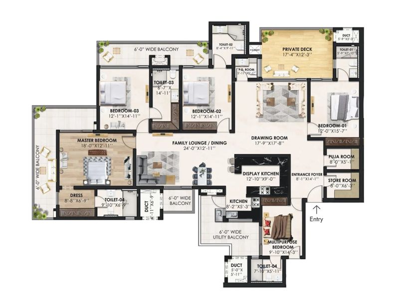 Marbella Twin Towers — 5 BHK Floor Plan thumbnail