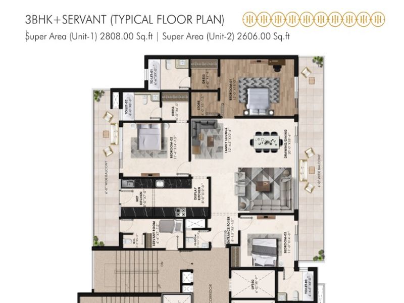 Horizon Belmond — 3 BHK Floor Plan thumbnail