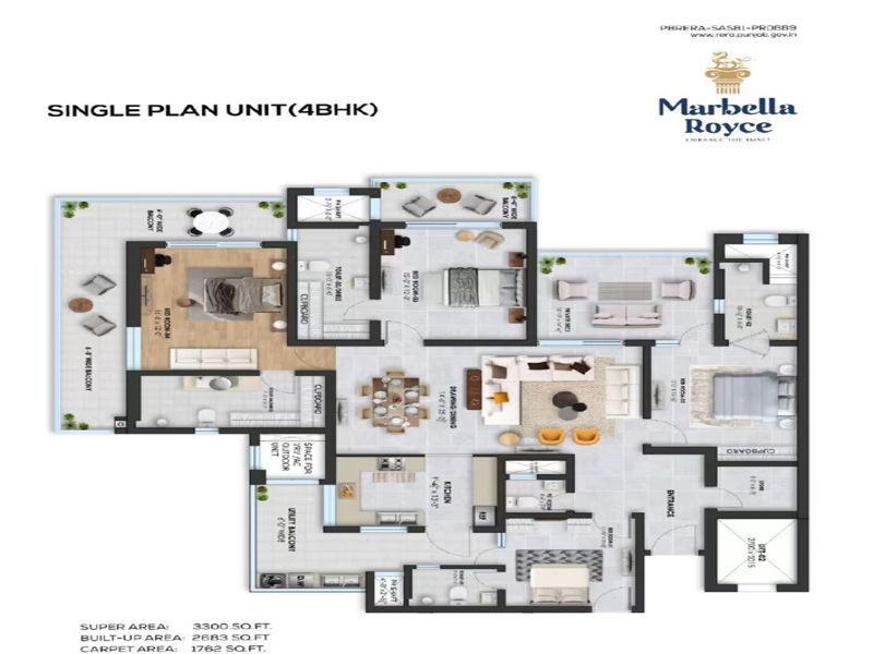 Marbella Royce — 4 BHK Floor Plan thumbnail