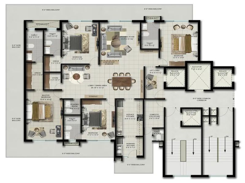 Joy Grand — 4 BHK Floor Plan thumbnail