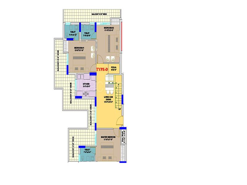 Regal Heights — 3 BHK Floor Plan thumbnail