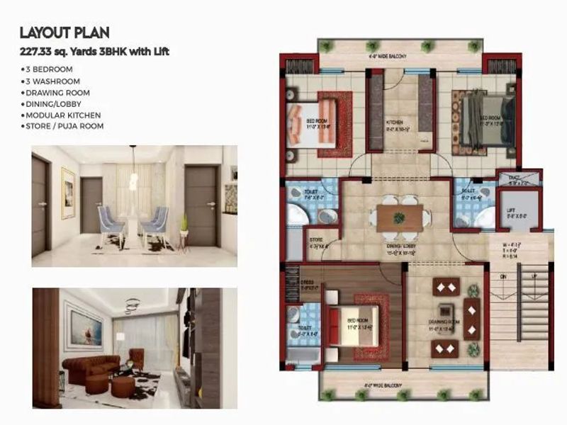 Lark Bollywood Green City — 3 BHK Floor Plan thumbnail