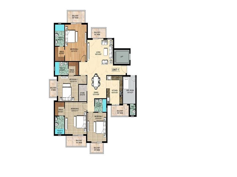 Ambika La Parisian — 4 BHK Floor Plan thumbnail