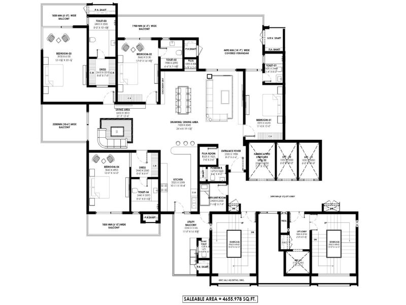 Atulyam The Bliss — 4 BHK Floor Plan thumbnail