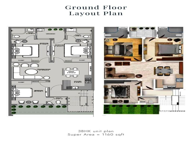The Gateway Homes — 3 BHK Floor Plan thumbnail