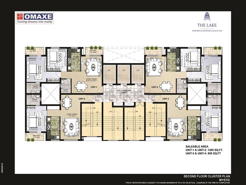 Omaxe The Lake — 2 BHK Floor Plan thumbnail