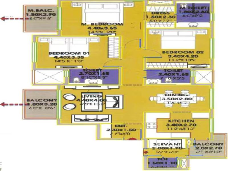 Acme Eden and Emerald Court — 3 BHK Floor Plan thumbnail