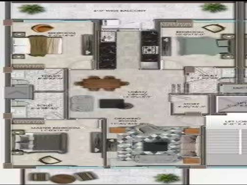 AN Sivanta Residency — 3 BHK Floor Plan thumbnail