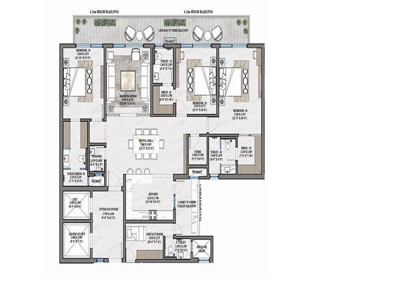 Opus One — 3 BHK Floor Plan thumbnail