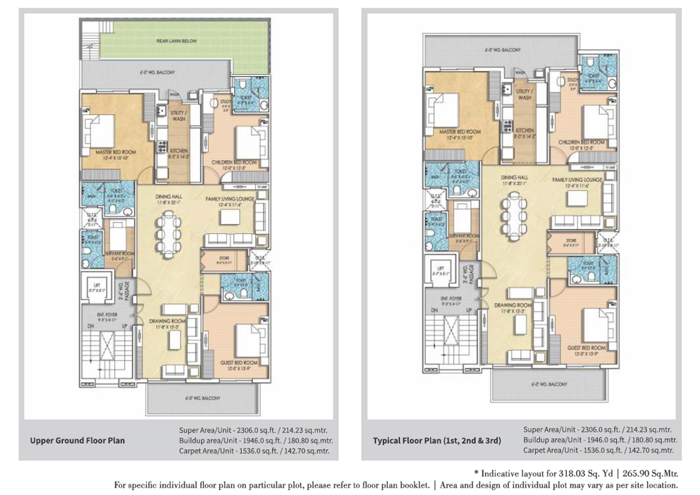 Omaxe Gardenia Floors — 3 BHK Floor Plan (3)