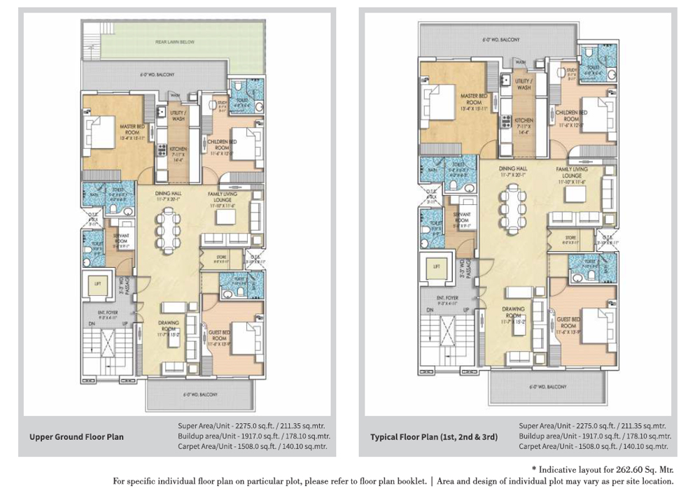 Omaxe Gardenia Floors — 3 BHK Floor Plan (2)
