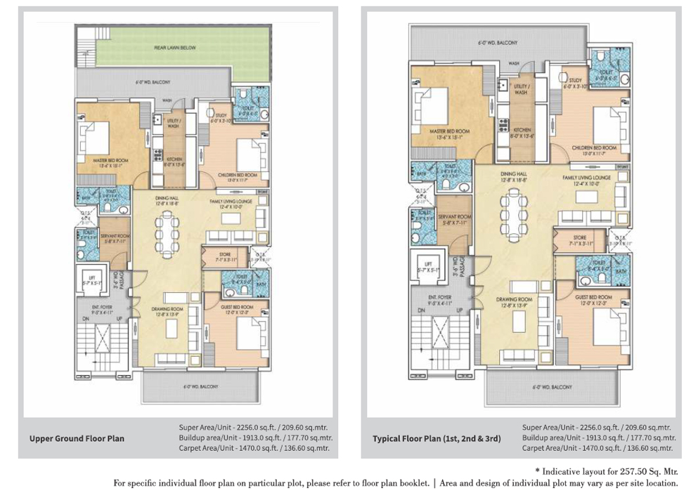 Omaxe Gardenia Floors — 3 BHK Floor Plan thumbnail