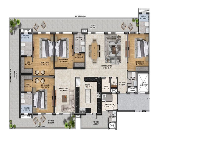 Vintage Greens — 4 BHK Floor Plan thumbnail