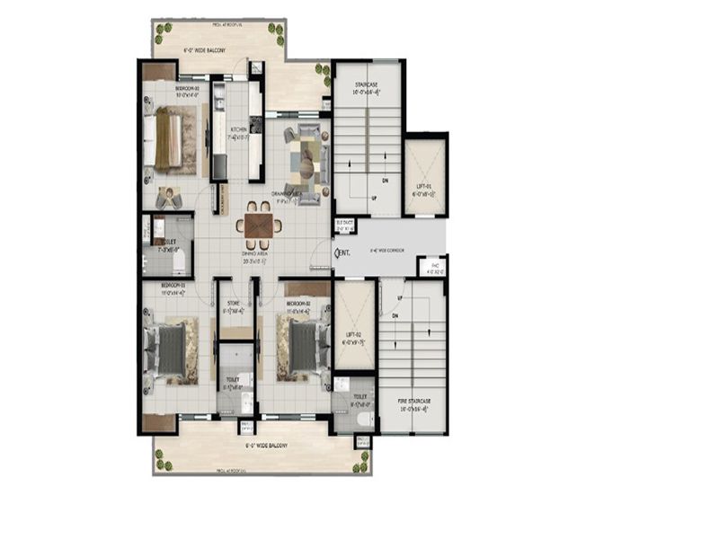 Evermark The Ethereal — 3 BHK Floor Plan thumbnail