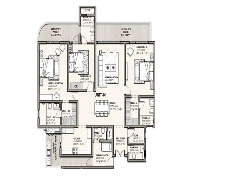 Evoq Antalia — 3 BHK Floor Plan thumbnail