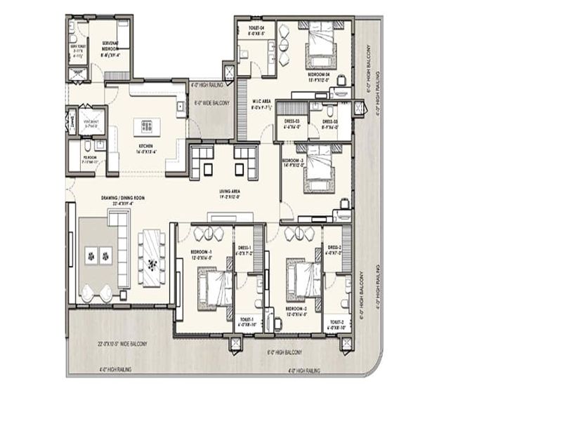 Evoq Antalia — 4 BHK Floor Plan thumbnail