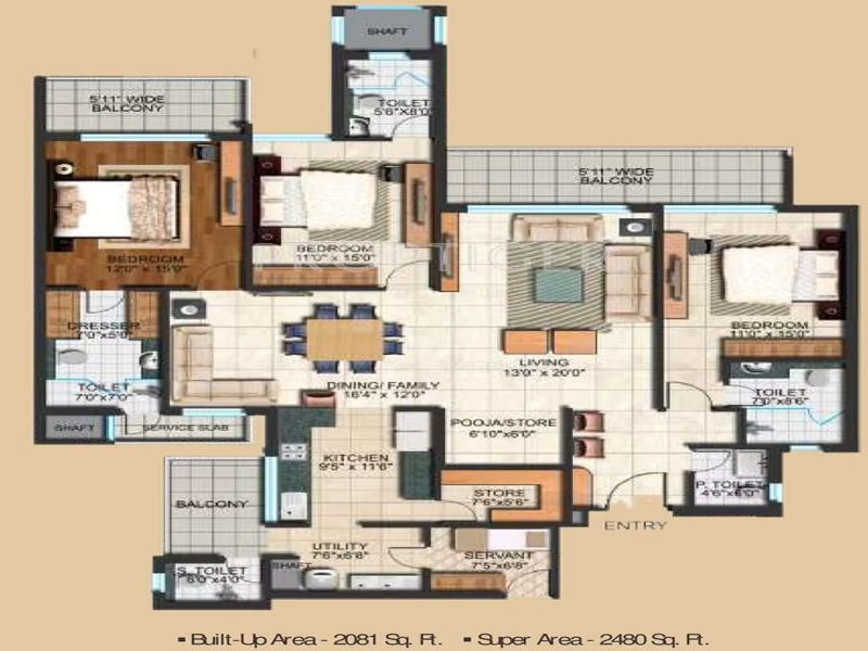 JLPL Falcon View — 3 BHK Floor Plan thumbnail