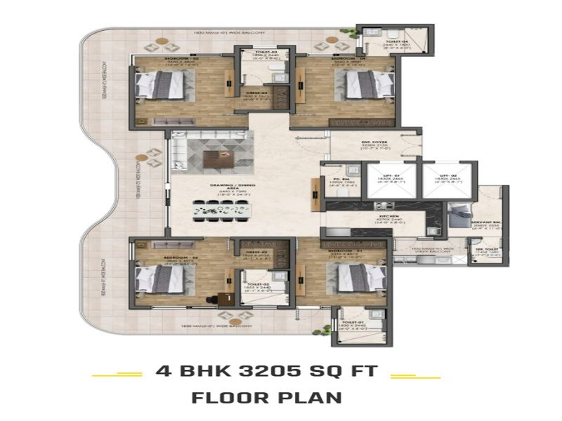 Atlantis Three Sixty — 4 BHK Floor Plan thumbnail