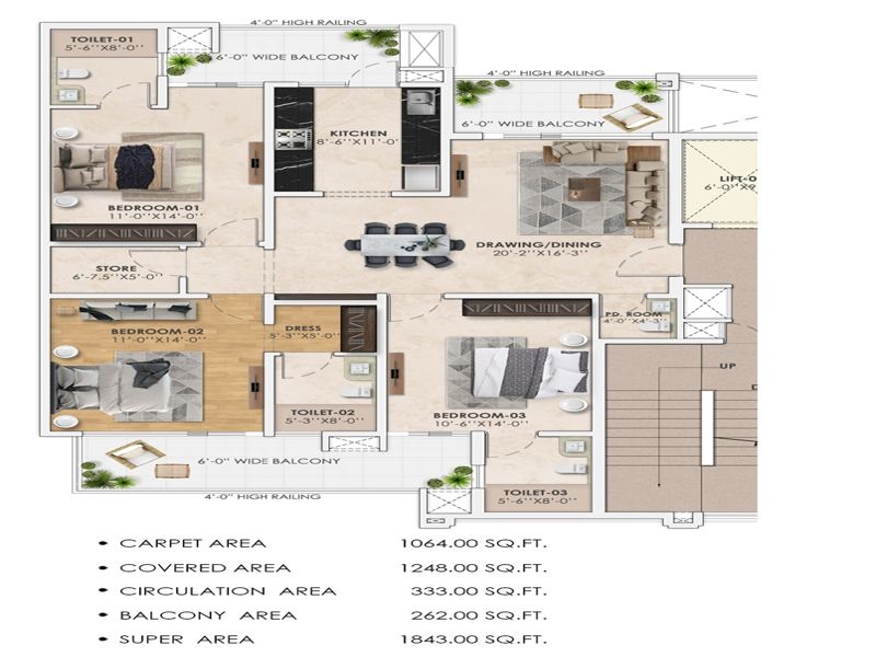 Ananta Aspire — 3 BHK Floor Plan thumbnail
