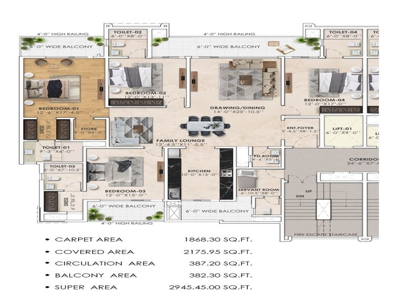 Ananta Aspire — 4 BHK Floor Plan thumbnail