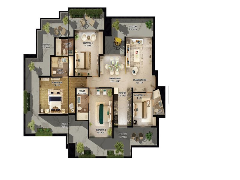 The Sky Heights — 4 BHK Floor Plan thumbnail